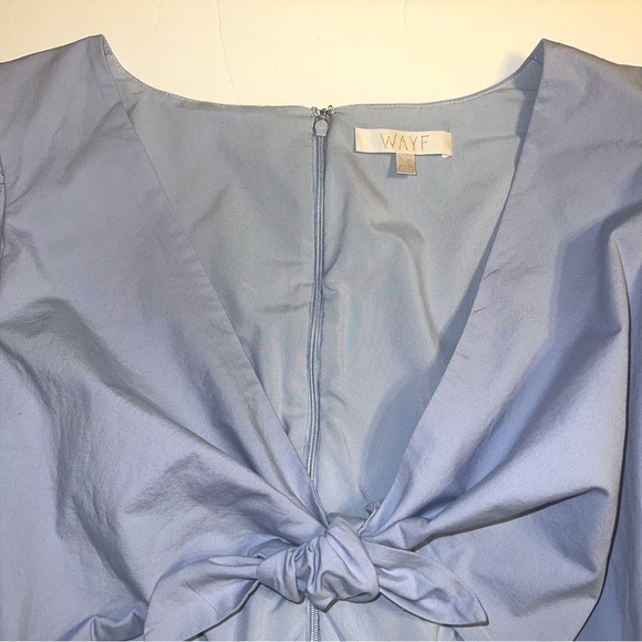 WAYF Dusty Blue Peggy Twist Cut-Out Midi Dress Sz M - Picture 4 of 11